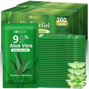 200 Pack Bulk Aloe Vera Gel. 99% Pure Aloe Vera Gel for Face. Hair. Sunburn Relief. Moisturizing Aloe Gel for After Sun Skin Care Relief. Portable Travel Size Aloe Gel Suitable for All Skin Types : Beauty & Personal Care