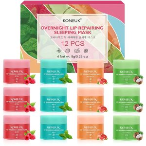 12 Pack Lip Sleeping Mask Set. Overnight Lip Treatment. Nourish and Hydrate Lip Mask With Vitamin C and Coconut Oil. Lip Balm for Dry Lips. Reduce Lip Lines and Improve Lip Color : Beauty & Personal Care