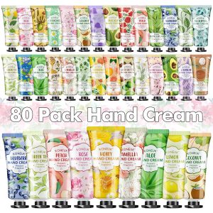 80 Pack Hand Cream Set for Dry Cracked Hands. Bulk Hand Lotion Travel Size for Mothers Day Gifts. Mini Hand Cream for Teacher Appreciation Gifts. Birthday Gifts and Bridal Shower Gifts for Guests : Beauty & Personal Care
