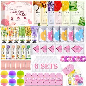 60PCS Spa Party Supplies for Girls. Include Face Masks. Hand Cream. Lip Balm. Foot Bath Bombs. Lip Mask. Under Eye Patches. Compressed Towels. Spa Birthday and Sleepover Party Supplies for Girls Women : Beauty & Personal Care