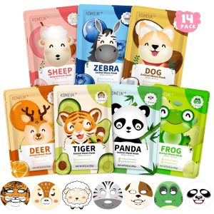 KONEUK 14 Pack Kids Face Mask Set. Cute Animal Face Masks Skincare for Kids. Spa Day Kit and Spa Party Supplies for Girls Teens. Bulk Skin Care Set for Girls : Beauty & Personal Care