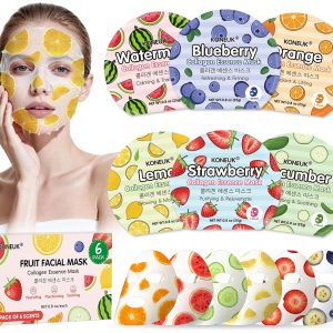 KONEUK 6 Pack Colorful Fruit Face Masks Skincare. Sheet Hydrating Face Mask. Collagen Facial Mask for Skin Care. Mothers Day Gifts for Mom. Bulk Teacher Gifts. Nurse Gifts and Spa Party Gifts : Beauty & Personal Care