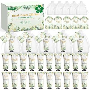 50 Pack Bulk Hand Cream Gifts Sets. Wedding Party Favors. Bridal Shower Gifts and Baby Shower Party Favors for Guests with Organza Bag and Thank You Card. Bulk Thank You Gifts for Women(Eucalyptus) : Beauty & Personal Care