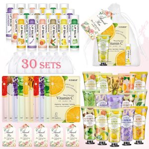 KONEUK 30 Pack Bulk Facial Mask. Bulk Hand Cream and Bulk Lip Balm Sets. Mothers Day Gifts for Mom. Teacher Appreciation Gifts. Nurses Week Gifts and Bridal Shower Favors. Birthday Gifts : Beauty & Personal Care