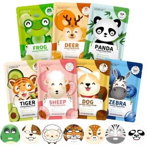 KONEUK 7 Pack Animal Hydrating Face Mask for Kids. Bulk Face Masks Skincare for Girls Teens. Kids Skin Care Set and Spa Day Kit. Spa Party Supplies for Girls : Beauty & Personal Care