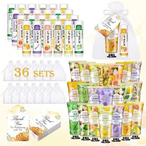 KONEUK 36 Pack Hand Cream Bulk and Lip Balm Bulk Sets. Mothers Day Gifts. Thank You Gifts and Birthday Gifts with Thank You Card Organza Bags. Teacher Appreciation Gifts and Nurses Week Gifts : Beauty & Personal Care