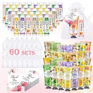 KONEUK 60 Pack Hand Cream Bulk and Lip Balm Bulk Sets. Mothers Day Gifts and Bridal Shower Gift for Guests. Teacher Appreciation Gifts. Nurses Week Gift. Birthday Gift. Small Gifts for Women : Beauty & Personal Care