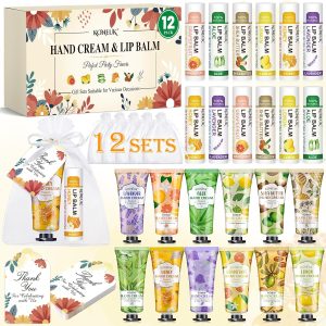 KONEUK 12 Pack Bulk Hand Cream and Lip Balm Set for Women. Mothers Day Gifts. Teacher Appreciation Gifts. Nurse Gifts. Bridal Shower Favors. Wedding Shower Favors and Bulk Gifts for Guests : Beauty & Personal Care