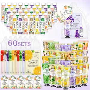 KONEUK 60 Pack Bulk Lip Balm. Facial Mask and Hand Cream Sets. Mothers Day Gifts and Bridesmaid Gifts for Guests. Birthday Gifts. Teacher Appreciation Gifts. Nurse Gifts and Bulk Small Gifts : Beauty & Personal Care