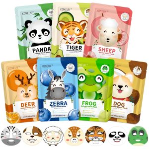 KONEUK 28 Pack Animal Collagen Face Masks for Girls. Bulk Hydrating Face Mask for Kids Teens. Skin Care for Kids. Suitable for Dry Skin. Spa Party Supplies and Birthday Gifts : Beauty & Personal Care