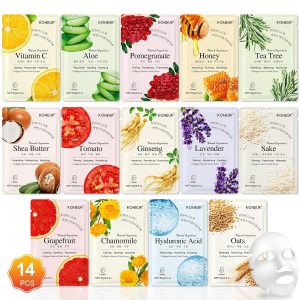 KONEUK 14 Pack Sheet Face Masks Skincare. Hydrating Face Masks Suitable for Dry Skin. Bulk Facial Mask Set for Women Skin Care. Face Mask Gifts Set for Face Spa : Beauty & Personal Care