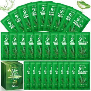 KONEUK 30 Pack Aloe Vera Gel for Face. Hair. Skin. Sunburn Relief. 99% Pure Aloe Vera Gel for After Sun Skin Care Relief. Bulk Aloe Gel Travel Size for All Skin Types : Beauty & Personal Care
